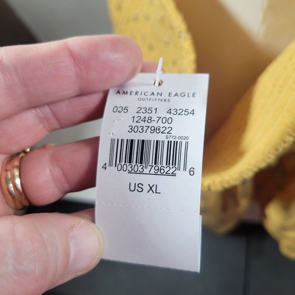 American Eagle Outfitters Women Backless Yellow Ditzy Floral Halter Size XL - Picture 10 of 12